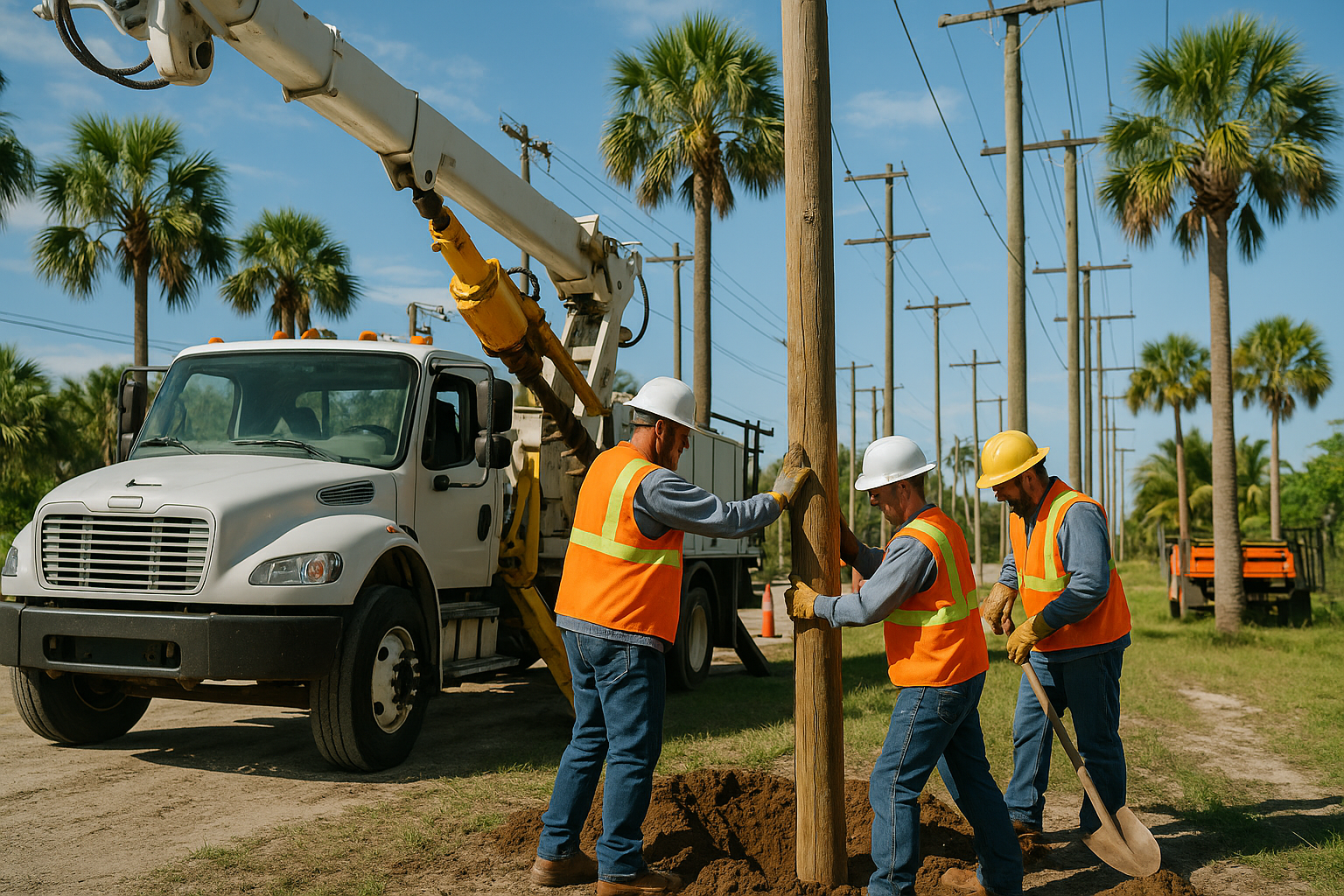 contactors drilling powerlines for cable and internet in florida